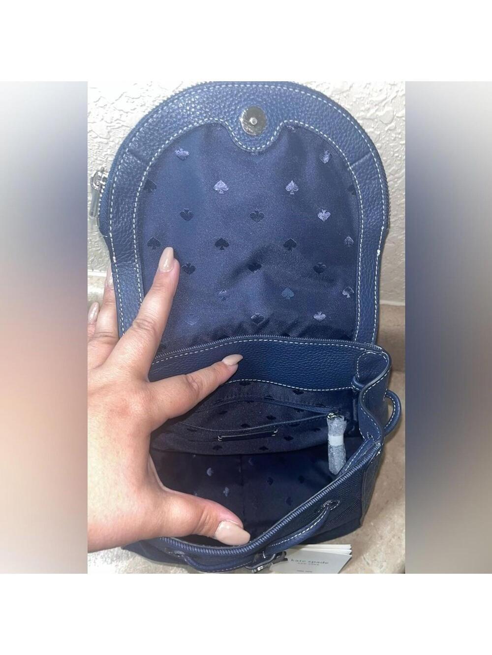 Kate Spade New York Leila Denim Medium Flap Backpack, NWT - Picture 11 of 14